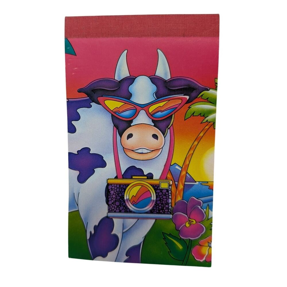 Vintage Lisa Frank Designer Edition Tourist Cow Mini‎ Notepad 5" x 3" Y2K